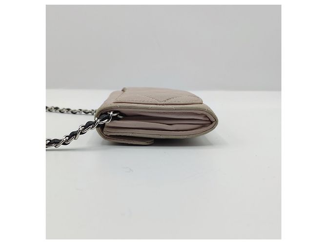 Portafoglio Chanel con catena Timeless rosa in pelle - vista 10
