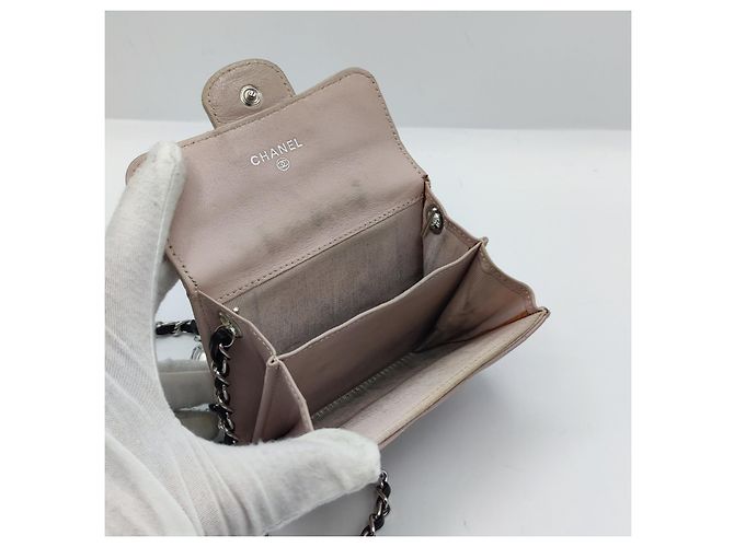 Portafoglio Chanel con catena Timeless rosa in pelle - vista 11