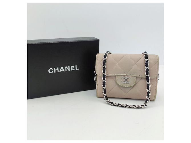 Portafoglio Chanel con catena Timeless rosa in pelle - vista 14