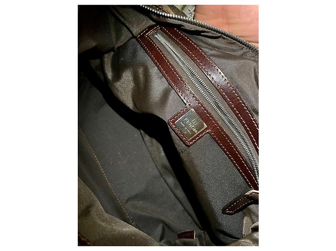 Zucca Borsa a mano Fendi in tela e pelle marrone - vista 7
