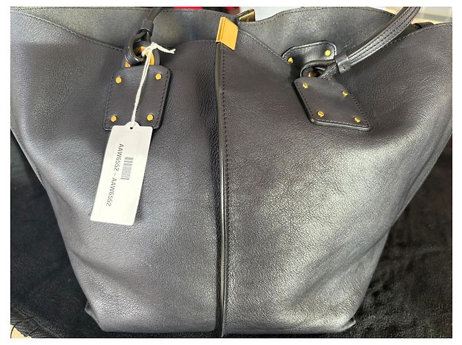 Borsa Chloé Vick Tote in Pelle Blu Navy - vista 3