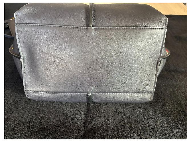 Borsa Chloé Vick Tote in Pelle Blu Navy - vista 5