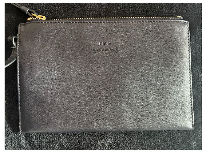 Borsa Chloé Vick Tote in Pelle Blu Navy - vista 7