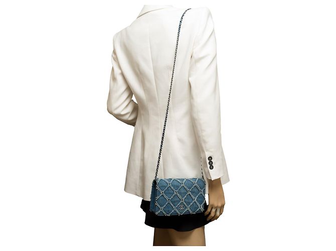 Sac CHANEL Wallet on Chain en Denim Bleu - 101514 - vue 13