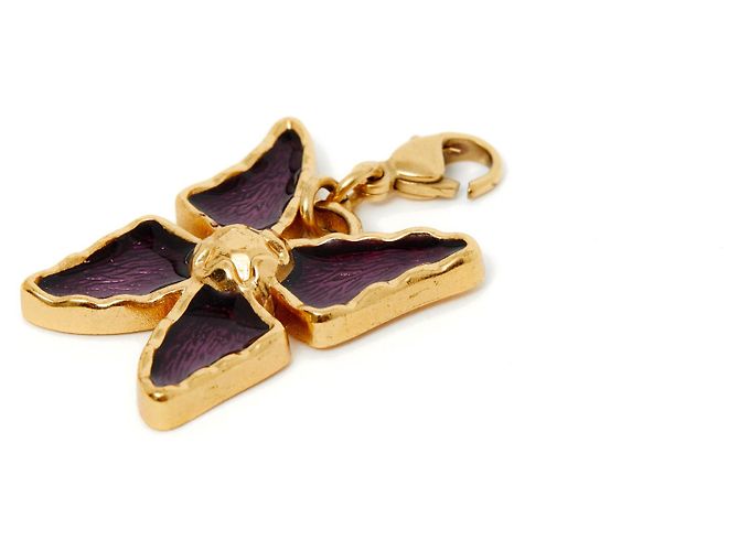 Yves Saint Laurent Goldener Schmetterlingsanhänger - Ansicht 4