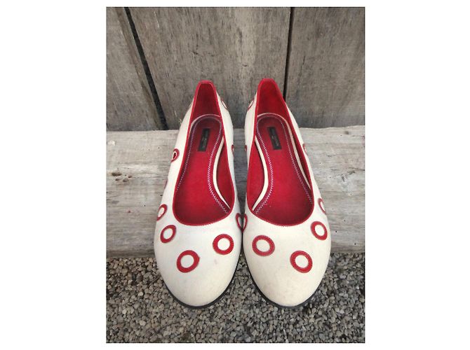Bailarinas Louis Vuitton p 39 Blanco Roja - vista 6
