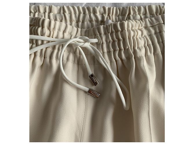 Calça reta Chloé off-white acetato e viscose Multicor - vista 10