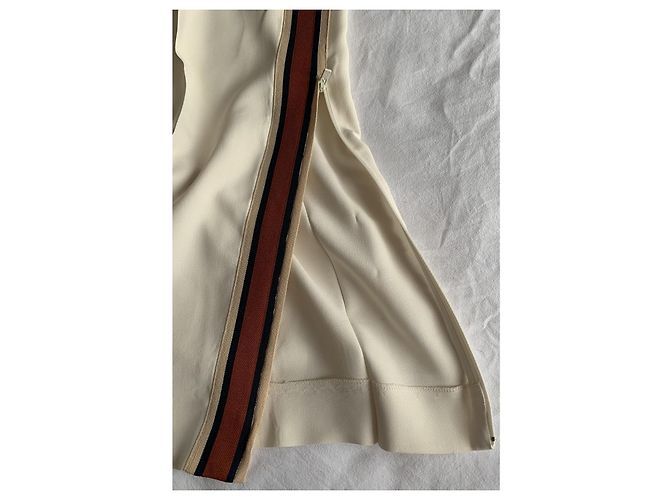 Calça reta Chloé off-white acetato e viscose Multicor - vista 4