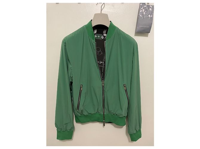 Giacca Hermès reversibile a coste Nero Verde Grigio - vista 3