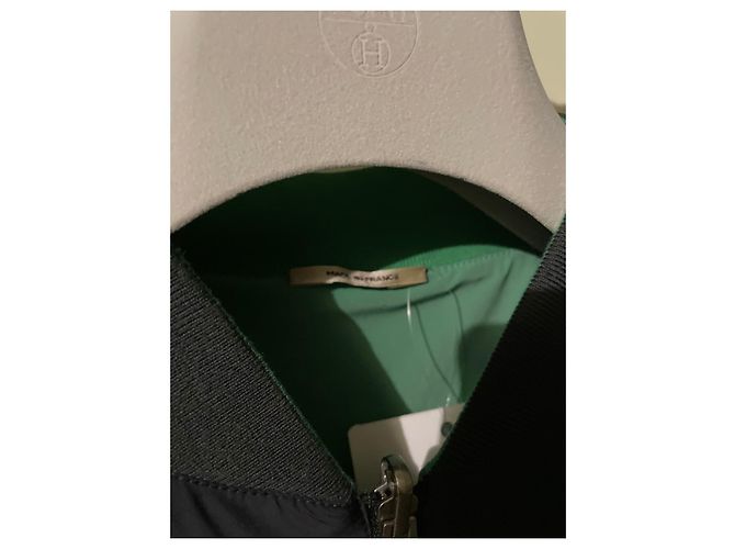 Giacca Hermès reversibile a coste Nero Verde Grigio - vista 7