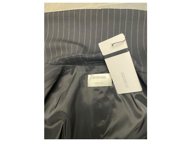 Giacca Sportmax Nera in Lana a Righe Nero - vista 2
