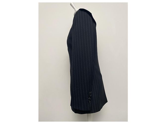 Giacca Sportmax Nera in Lana a Righe Nero - vista 4