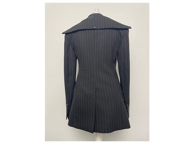 Giacca Sportmax Nera in Lana a Righe Nero - vista 5