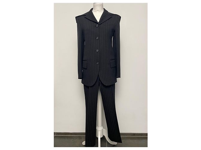 Giacca Sportmax Nera in Lana a Righe Nero - vista 6