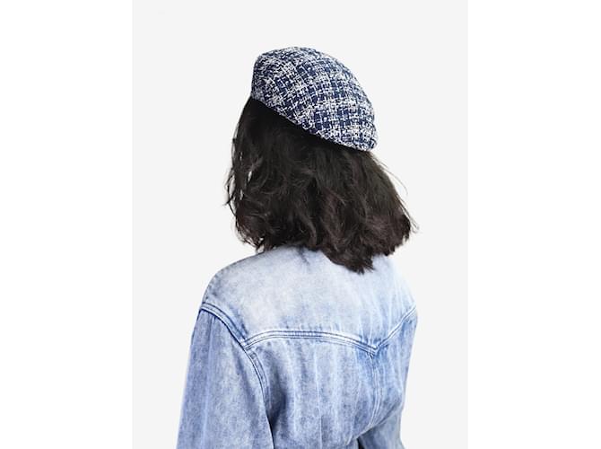 Maison Michel Blaue Tweed-Kappe - Ansicht 2