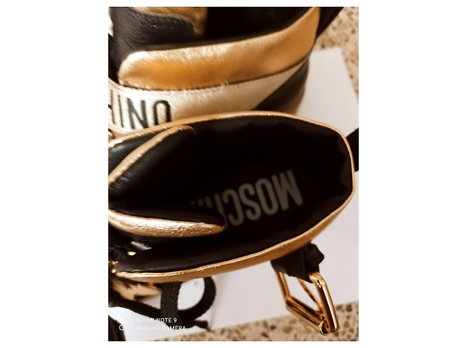 Stivaletti Moschino in pelle neri multicolore Nero - vista 7