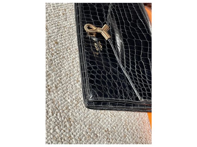 Borsa Hermès, coccodrillo, Modello Cordeliere / CORDEAU Nero - vista 11