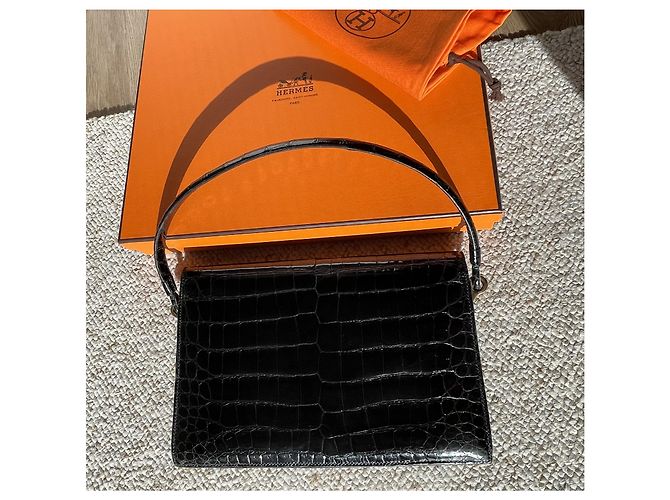 Borsa Hermès, coccodrillo, Modello Cordeliere / CORDEAU Nero - vista 2