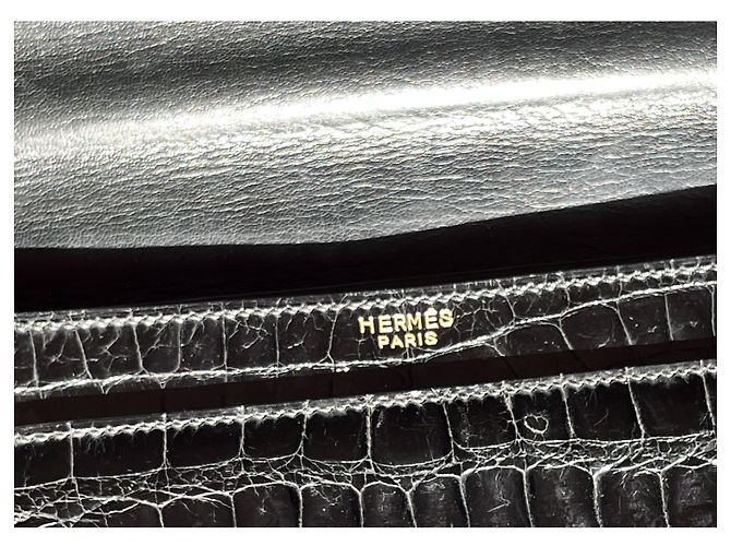 Borsa Hermès, coccodrillo, Modello Cordeliere / CORDEAU Nero - vista 5