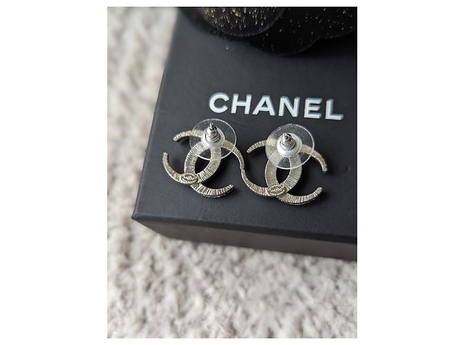 Chanel CC B15Scatola per orecchini C Logo Dubai Moon Crystal SHW RARO Argento - vista 5