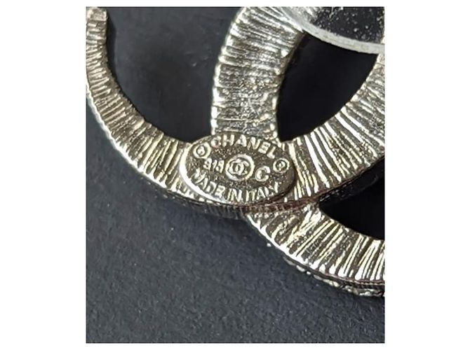 Chanel CC B15Scatola per orecchini C Logo Dubai Moon Crystal SHW RARO Argento - vista 8