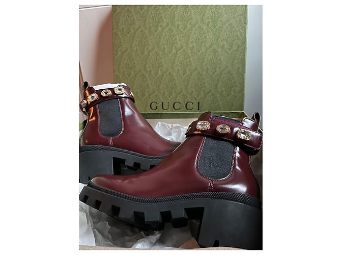 Marmont Stivaletti Gucci in pelle prugna - vista 2