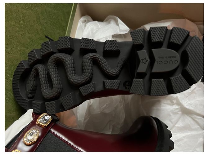 Marmont Stivaletti Gucci in pelle prugna - vista 3