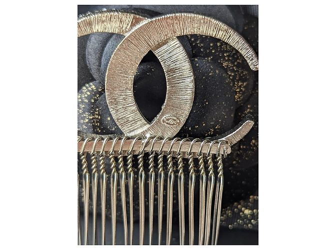 Chanel CC B15Forcina per capelli in cristallo argento con logo C Dubai Moon Collection - vista 10