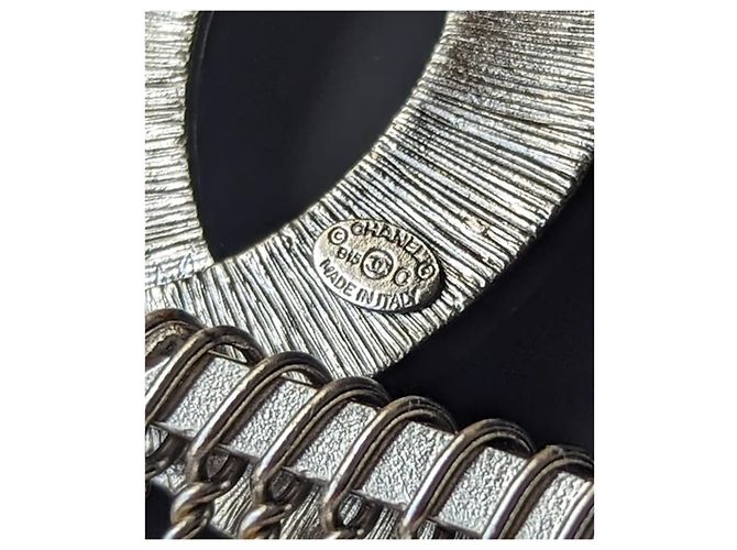 Chanel CC B15Forcina per capelli in cristallo argento con logo C Dubai Moon Collection - vista 4
