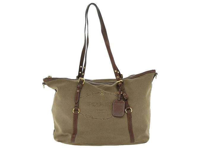 PRADA Borsa a Spalla Tela di Nylon 2modo Brown Auth bs8742 - vista 13