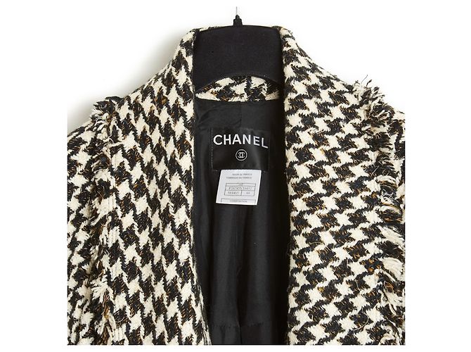Chanel 06P Tweed de seda blanco negro FR38/40 - vista 5