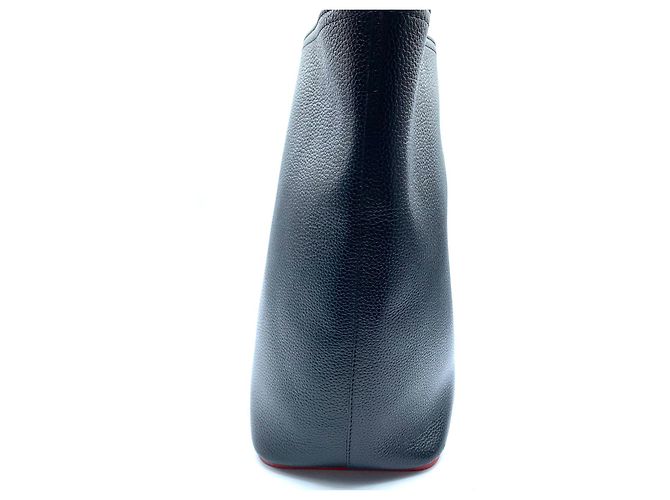 Scarpe bowling Cavata Christian Louboutin in pelle nera - vista 10
