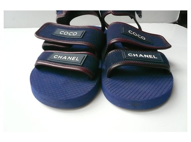 CHANEL Sandalo Papà MEN T44 Coco Chanel Blu - vista 5