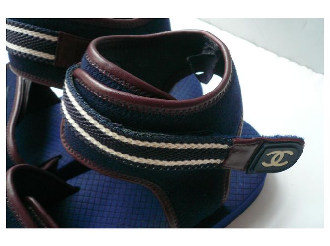 CHANEL Sandalo Papà MEN T44 Coco Chanel Blu - vista 6