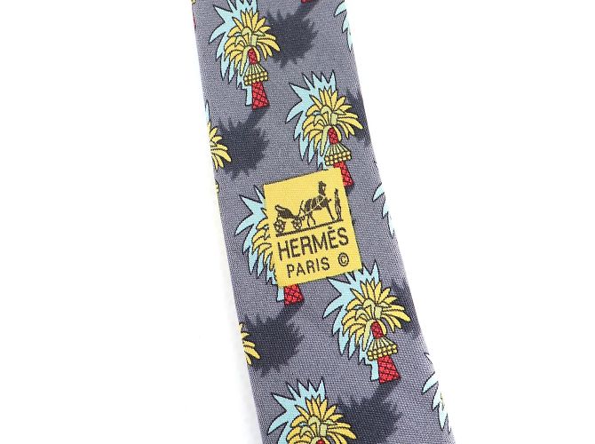 HERMÈS - Corbata de seda Gris - vista 3