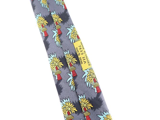 HERMÈS - Corbata de seda Gris - vista 4