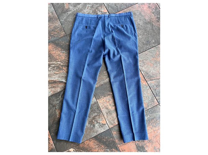 Pantaloni eleganti in lana blu Hugo Boss - vista 2