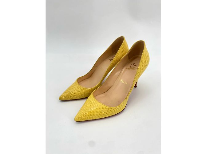 Christian Louboutin Absätze T.EU 37.5 Eidechse Gelb - Ansicht 2