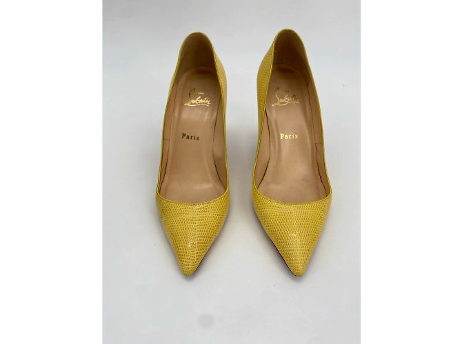Christian Louboutin Absätze T.EU 37.5 Eidechse Gelb - Ansicht 3