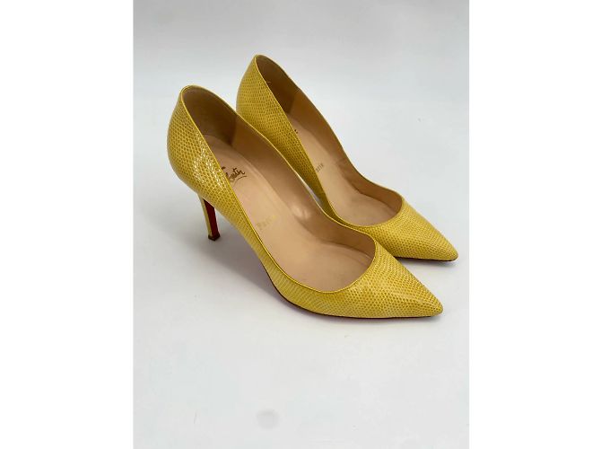 Christian Louboutin Absätze T.EU 37.5 Eidechse Gelb - Ansicht 4