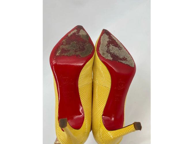 Christian Louboutin Absätze T.EU 37.5 Eidechse Gelb - Ansicht 6