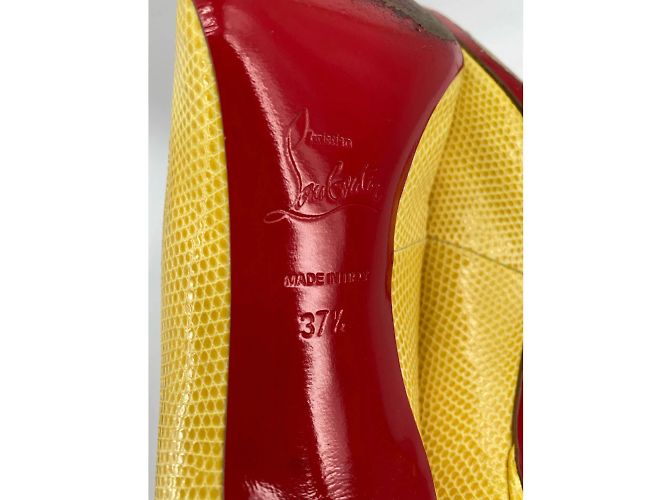 Christian Louboutin Absätze T.EU 37.5 Eidechse Gelb - Ansicht 7
