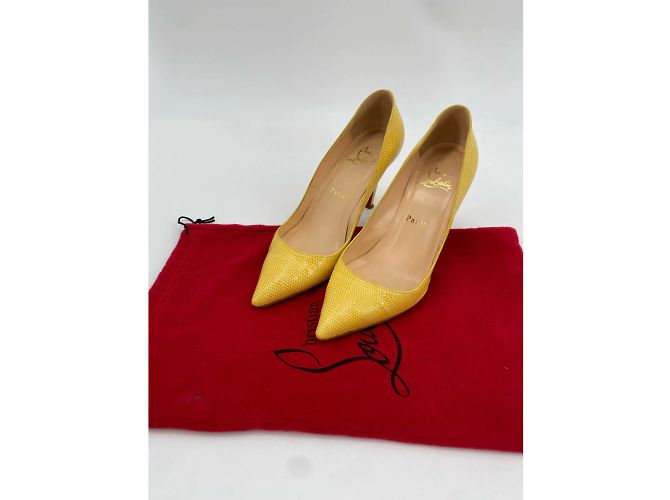 Christian Louboutin Absätze T.EU 37.5 Eidechse Gelb - Ansicht 8