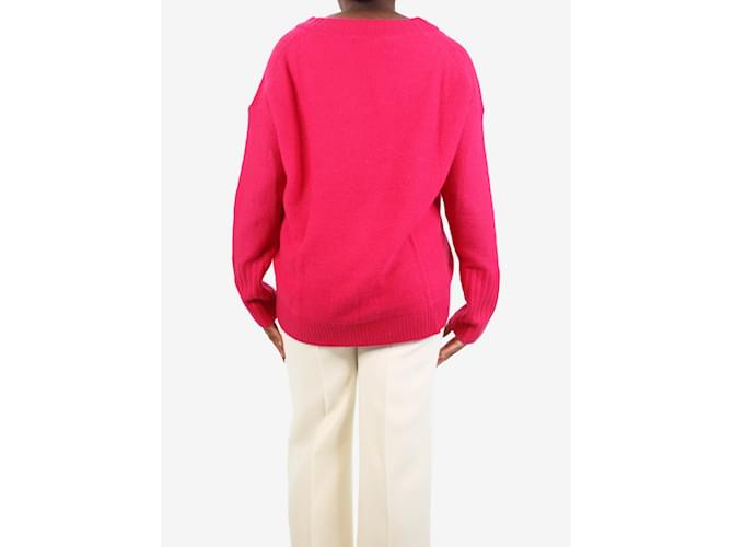 360 Cashmere Rosafarbener Kaschmirpullover mit V-Ausschnitt – Größe M Pink - Ansicht 2