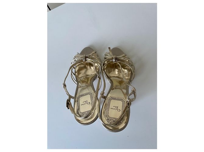Christian Dior goldene Leder Pumps - Ansicht 2