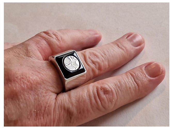 Anello con sigillo Kenzo in argento e onice Nero - vista 8