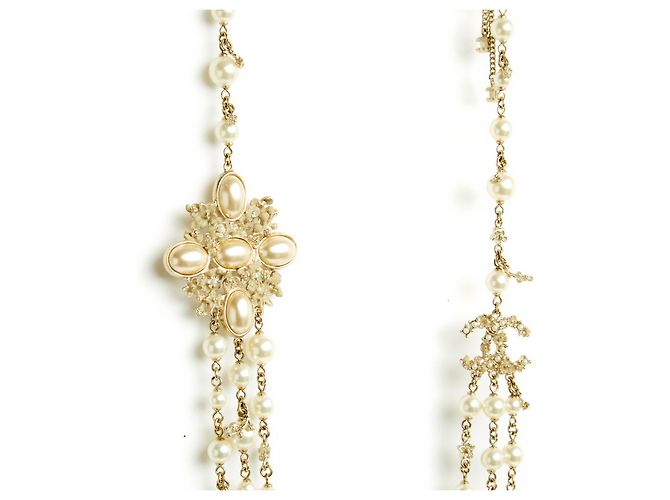 Chanel 2015 Collana con filo di perle di Salisburgo D'oro - vista 2