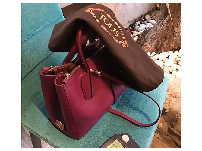 Borsa a mano Tod's Holly in pelle rosso scuro Bordò - vista 7