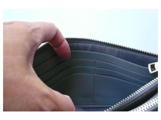 Nuevo Monedero Coach de piel de vacuno granulada gris - vista 4