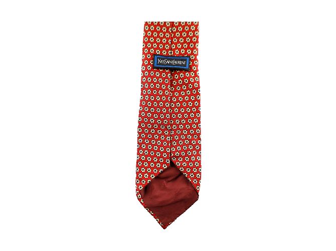 Cravatta in seta Yves Saint Laurent Rosso - vista 3